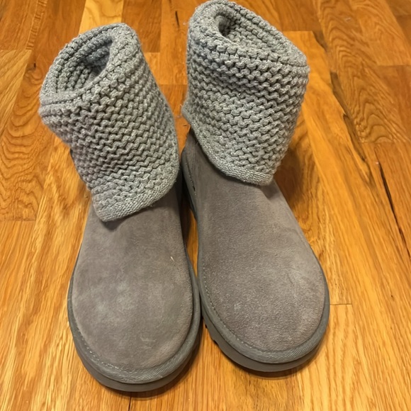 UGG WOMEN'S SWEATER SUEDE WINTER PULL ON BOOTS GRAY - Picture 2 of 6